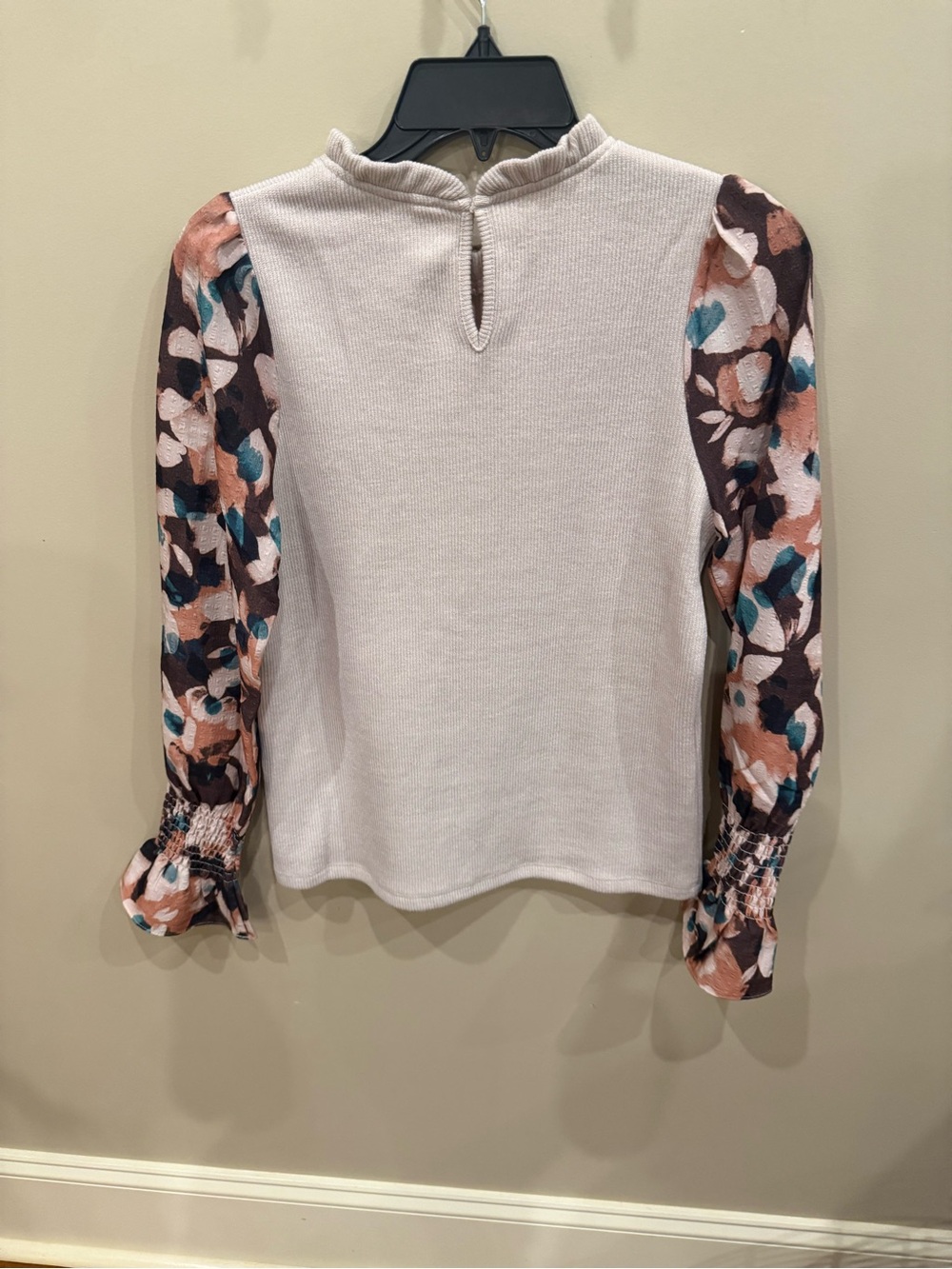THML Cream Ribbed Mock-Neck Sweater - Picture 3 of 3